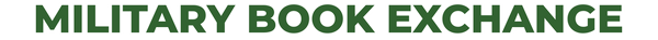 Text 'MILITARY BOOK EXCHANGE' in green on a white background